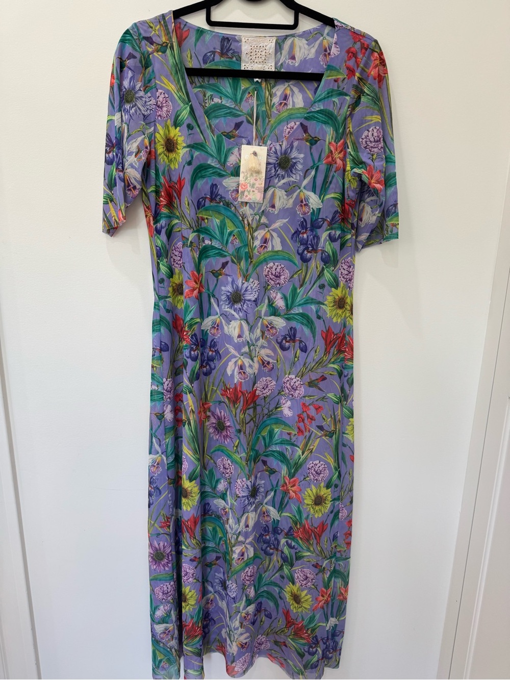 NWT Johnny Was Daphne Floral Mesh Midi-Dress size L - Picture 2 of 9